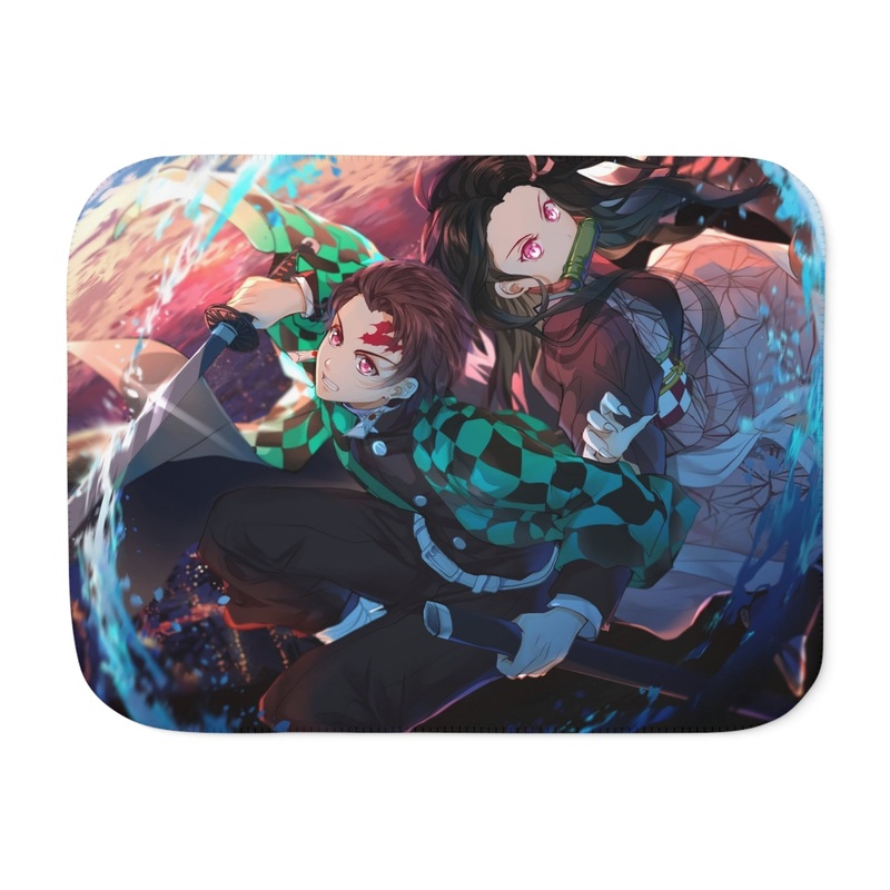 Anime Demon Slayer: Kimetsu no Yaiba Sherpa Blanket