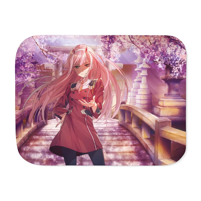 Zero Two Smile Sherpa Blanket
