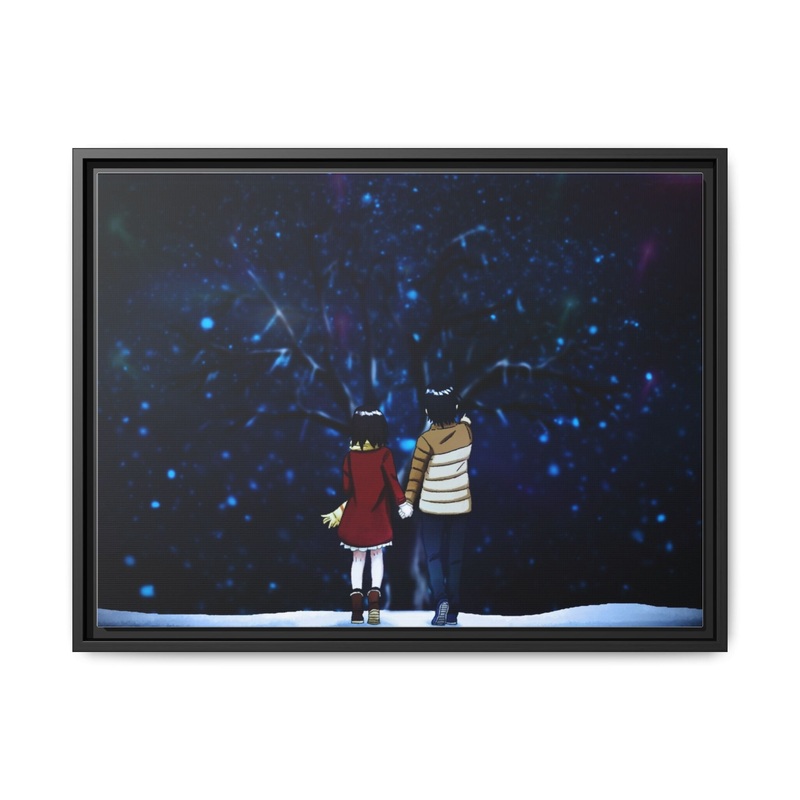 Erased Tree Canvas Framed Art Print
