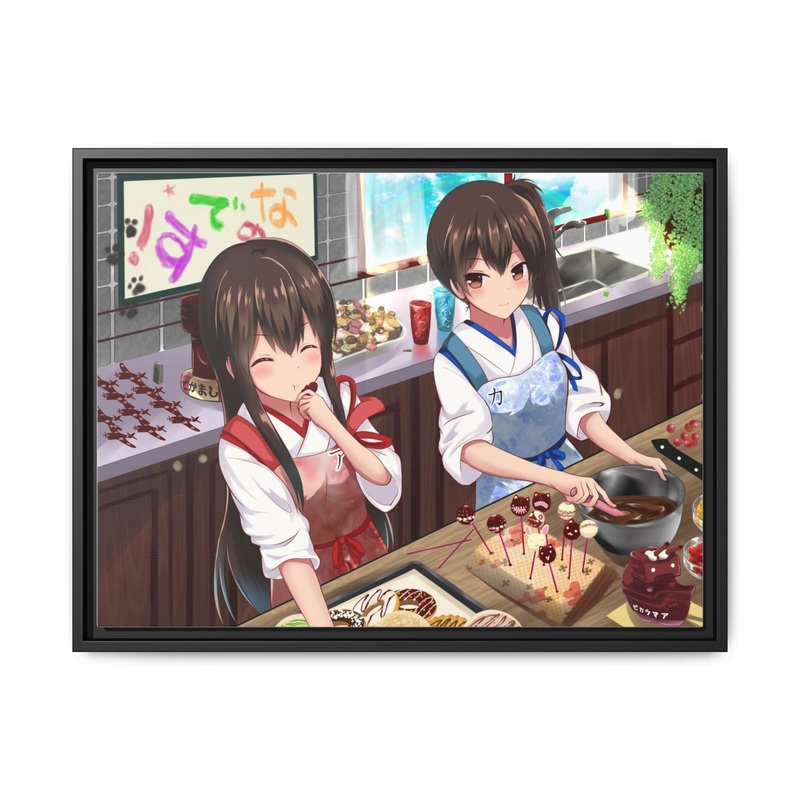 Akagi, Kaga Canvas Framed Art Print