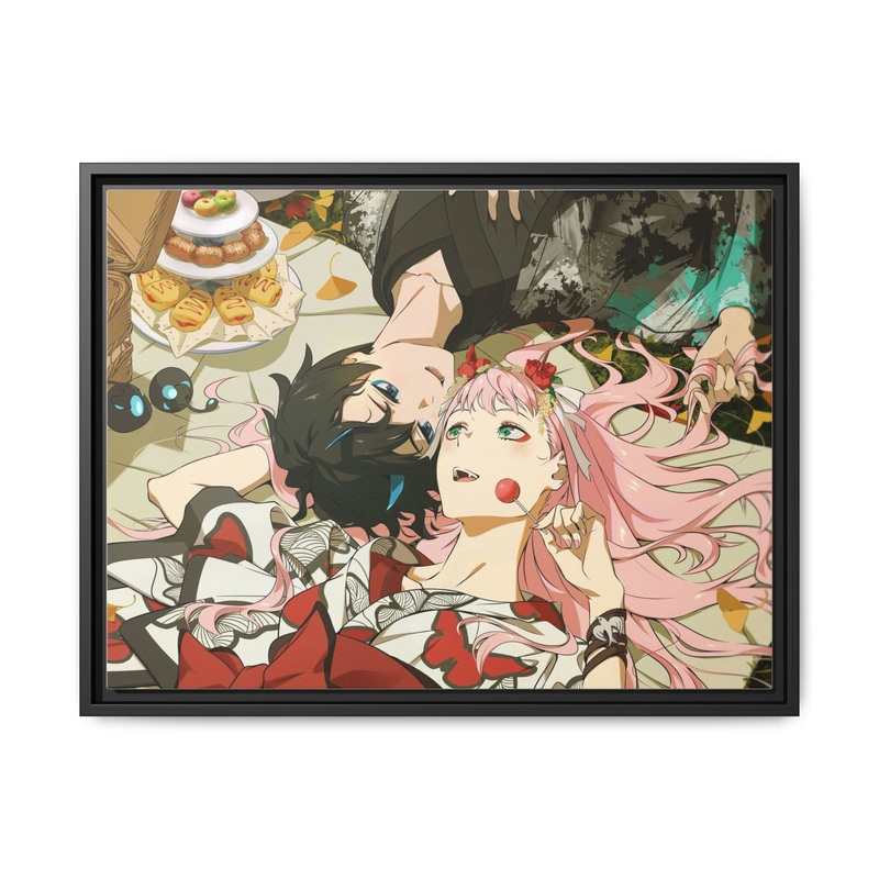 A Little Picnic Canvas Framed Art Print