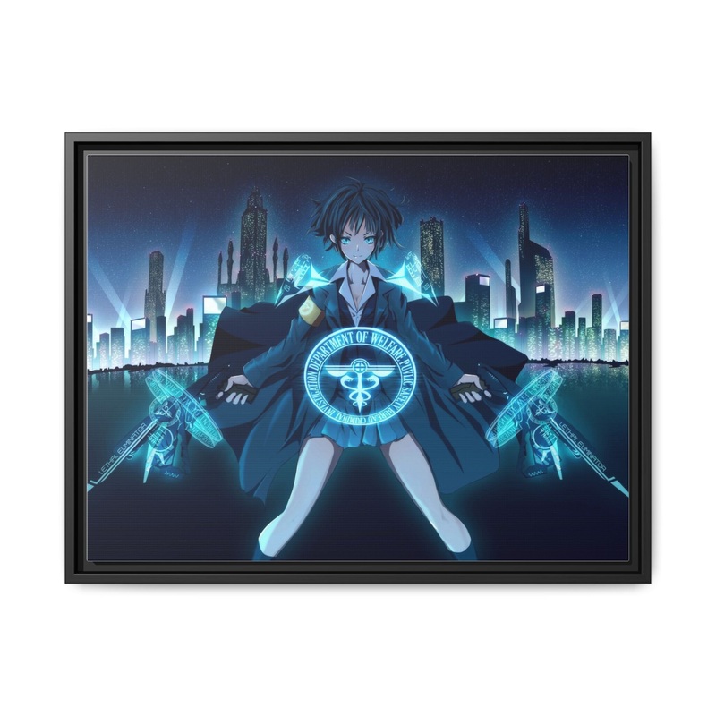 Akane Tsunemori with The dominators Canvas Framed Art Print