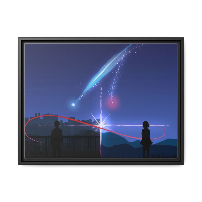 Your Name Mitsuha Miyamizu, Taki Tachibana Canvas Framed Art Print