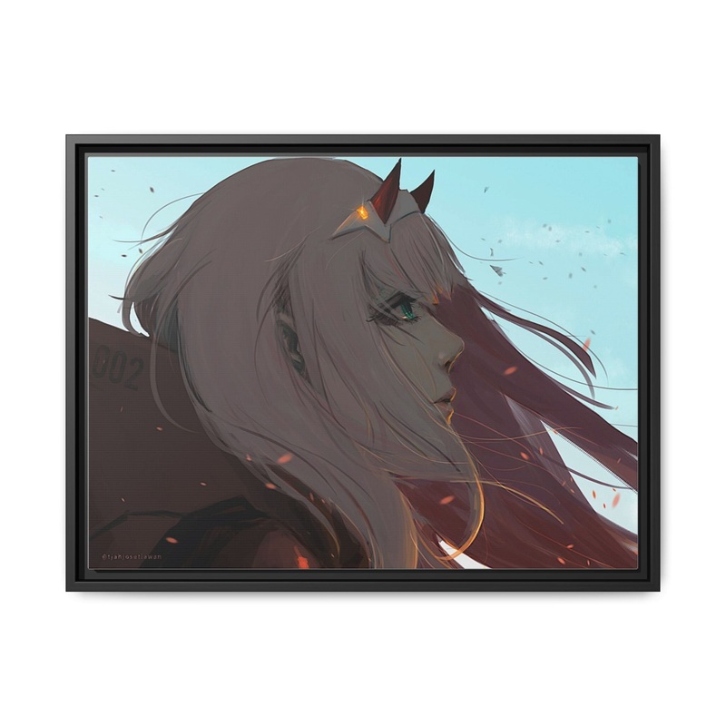 Zero Two Fanart Canvas Framed Art Print