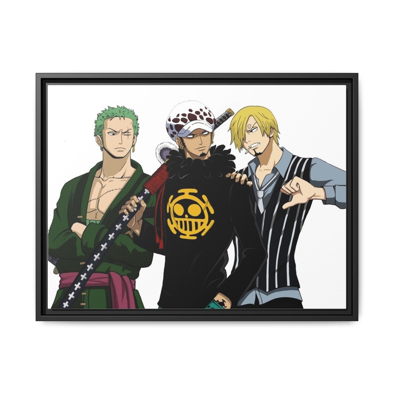 Zoro,Law and Sanji Canvas Framed Art Print