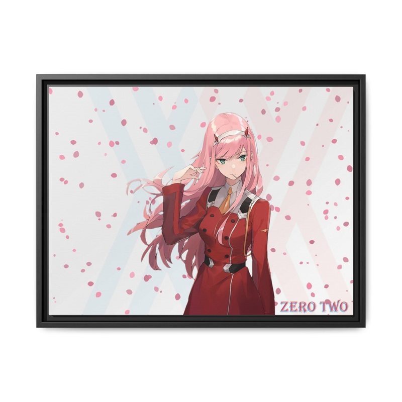 Zero Two Blossoms World Canvas Framed Art Print