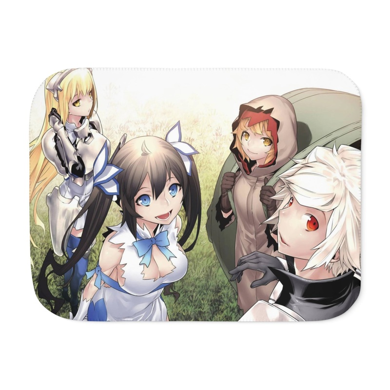Aiz,Hestia,Bell and Liliruca Sherpa Blanket