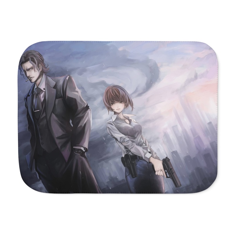 Akane Tsunemori with the the villain Sherpa Blanket