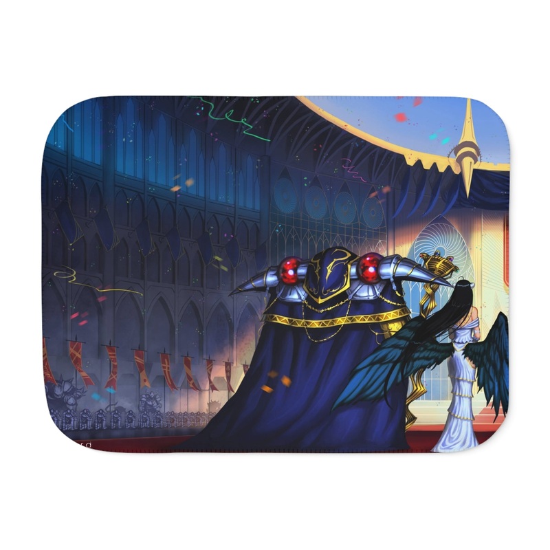 Albedo and Ainz Ooal Gown Sherpa Blanket