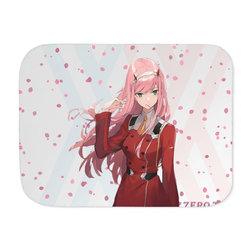 Zero Two Blossoms World Sherpa Blanket