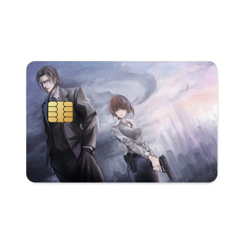Akane Tsunemori with the the villain  Credit Card Skins (4-in-1 Pack)